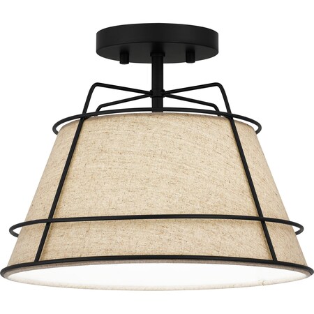 Quoizel Burbidge 1-Light Matte Black Semi-Flush Mount QSF5629MBK